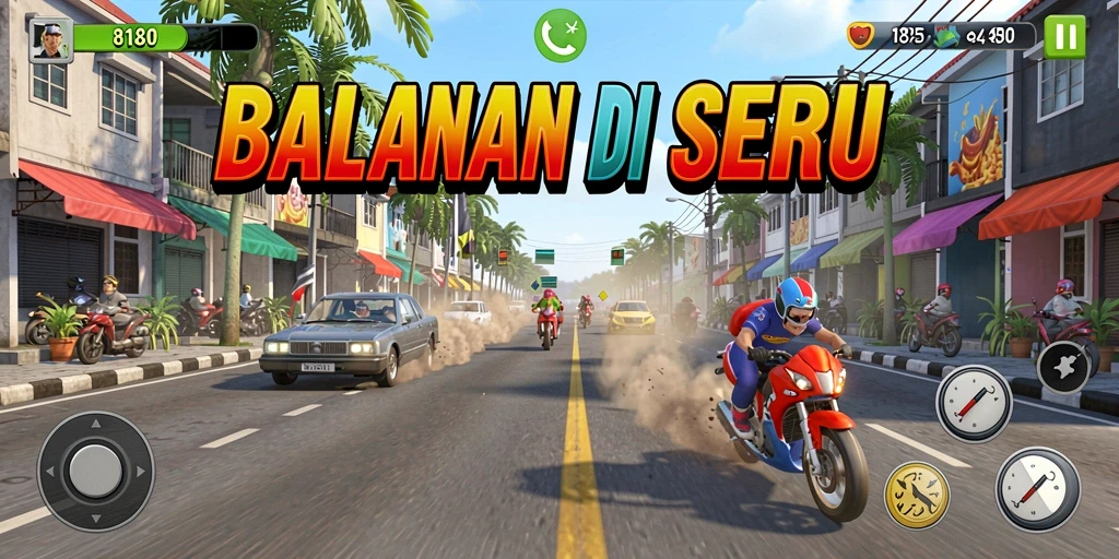 Gameplay Racing yang mendebarkan di 8180