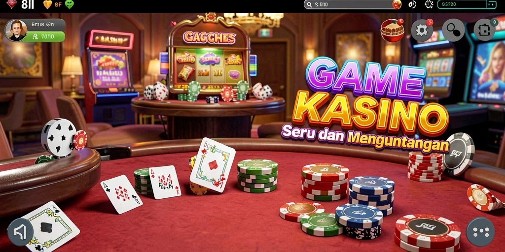 Screenshot gameplay <strong>8II</strong> menampilkan suasana kasino yang menyenangkan.