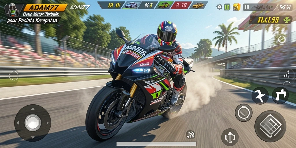 Gameplay balap motor yang menegangkan dan seru.
