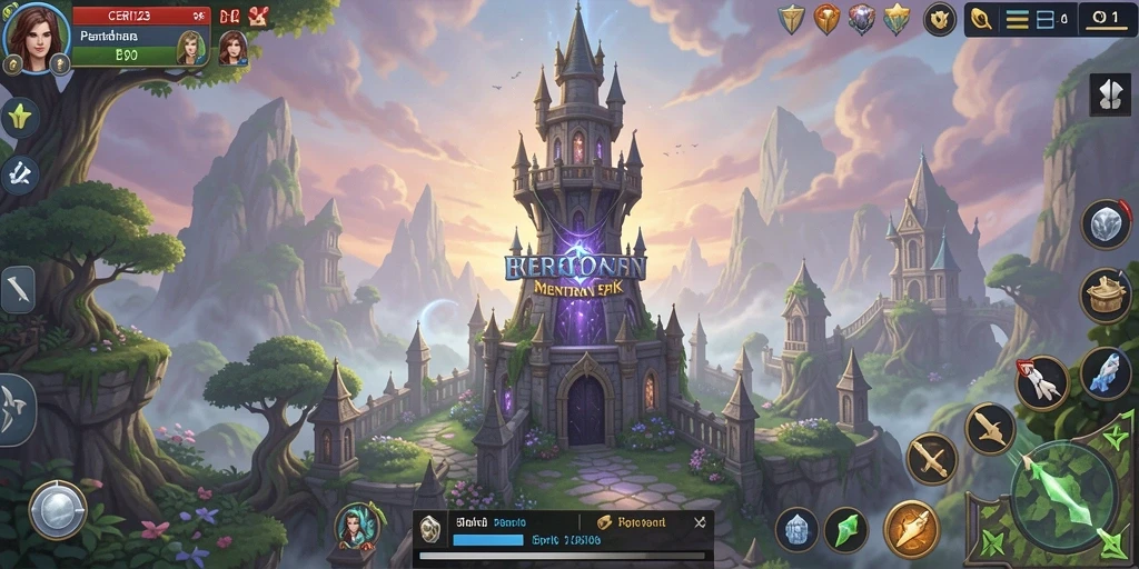 Screenshot gameplay CERI123 menampilkan menara dalam aksi melawan gelombang musuh.