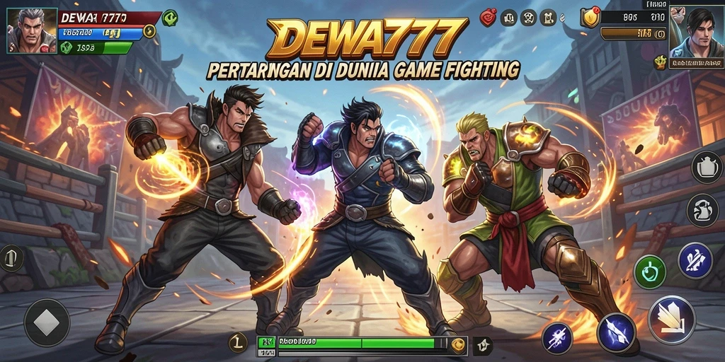 Tampilan menegangkan saat karakter bertarung di arena DEWA777.