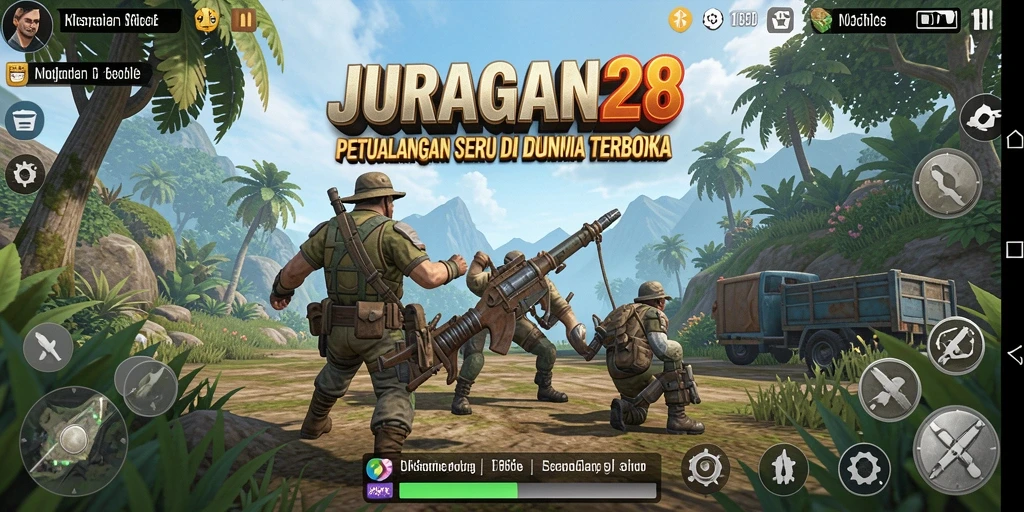Tampilan gameplay <strong>JURAGAN28</strong> menunjukkan dunia yang luas dan dinamis.