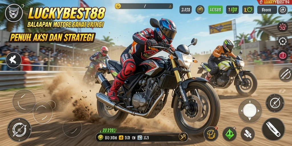 Gameplay seru balapan motor di LUCKYBEST88 yang penuh tantangan.