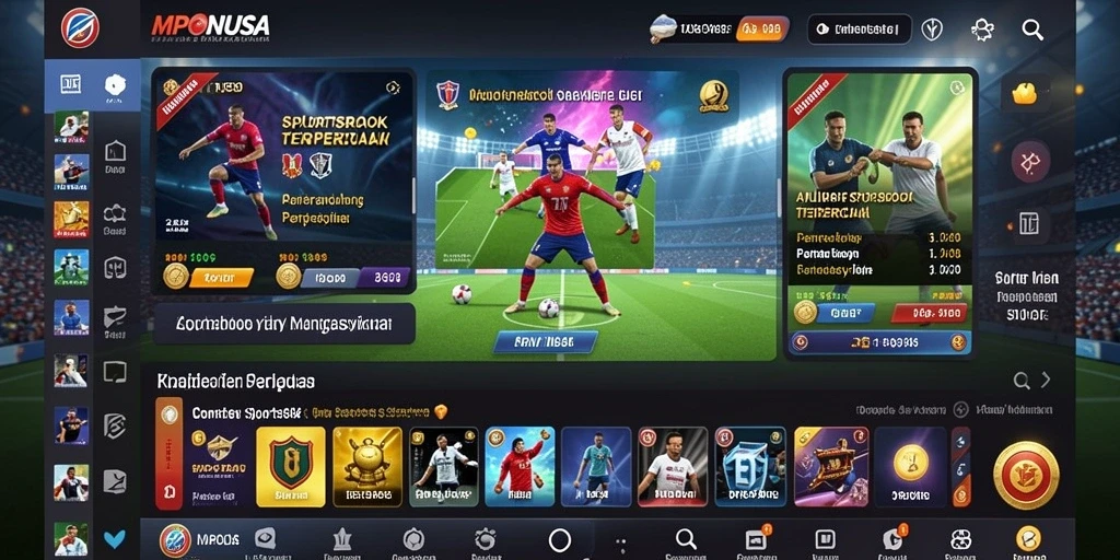 Tampilan screenshot MPONUSA menampilkan fitur taruhan olahraga yang menarik.