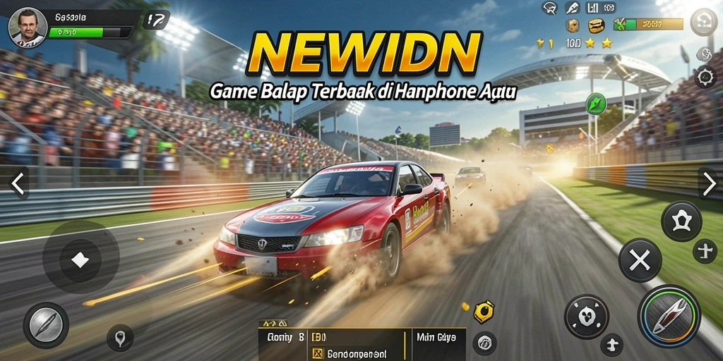 Tampilan gameplay seru dalam balapan cepat di NEWIDN.