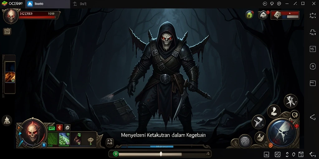 Tampilan gameplay mendebarkan dari OCE69 dalam kegelapan misterius.