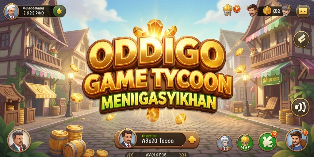 Tampilan gameplay seru dalam ODDIGO, simulasikan bisnis Anda.