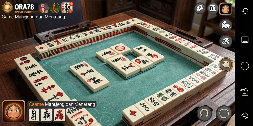 Tampilan screenshot ORA78 yang menunjukkan gameplay Mahjong yang menarik.