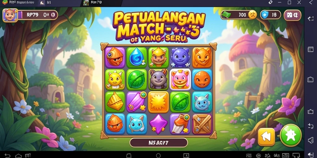 Gameplay seru RP79 dengan tantangan Match-3 yang memikat.