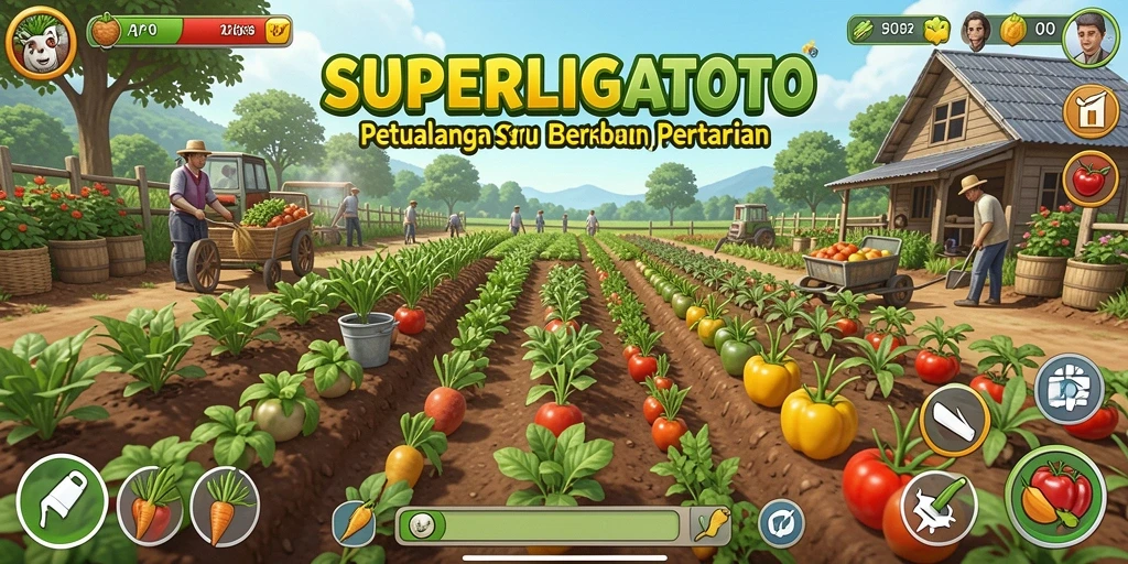 Screenshot yang menampilkan gameplay seru berkebun di SUPERLIGATOTO.
