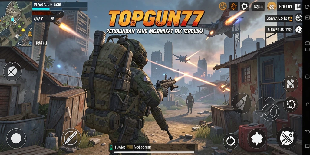 Tampilan gameplay seru dalam TOPGUN77 dengan grafis menakjubkan.