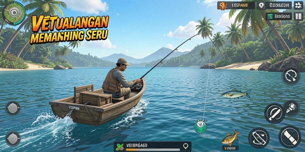 Tampilan gameplay menakjubkan dari VESPA69 saat memancing.