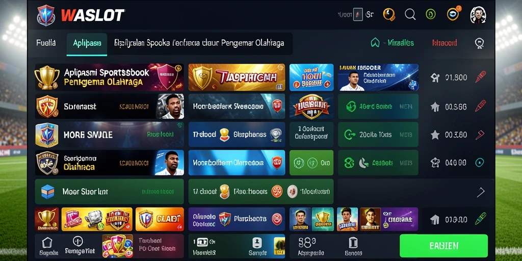 Tampilan gameplay menarik aplikasi <strong>WASLOT</strong> dengan berbagai pilihan taruhan olahraga.
